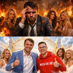 charlie Kirk with Erica Kirk and other models, but on the first Meme Template