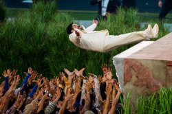 Bad Bunny Trust Fall Meme Template