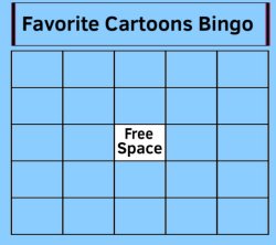 favorite cartoons bingo Meme Template