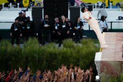 Bad Bunny trust fall Meme Template