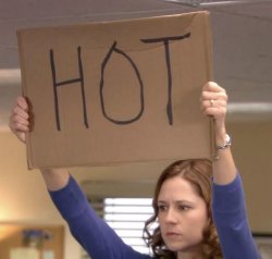 Pam Hot Sign Meme Template