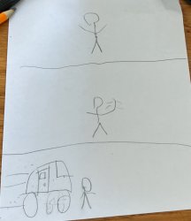Stickman gets run over by car Meme Template