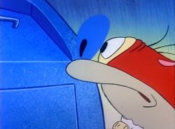 Stimpy looking at mailbox Meme Template
