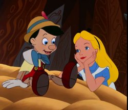 Pinocchio and Alice Meme Template