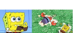 spongebob poor/rich Meme Template