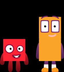 Numberblocks cursed 1 and 2 Meme Template