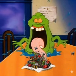 Slimer eating bugs Meme Template