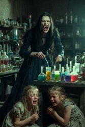 Female vampire laboratory chemicals two girls crying Fastlane Meme Template