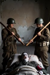 Nazi vampire bed two American soldiers Meme Template