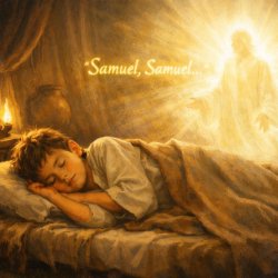 The young boy Samuel, asleep in bed, when YHWH God spoke to him Meme Template