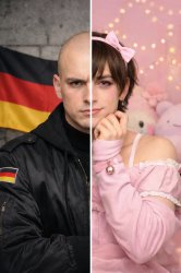 german boy vs femboy Meme Template