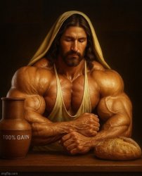 Jesus Bodybuilder Meme Template