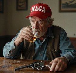 Old Elderly Man MAGA liquor booze gun pistol alcoholism Meme Template