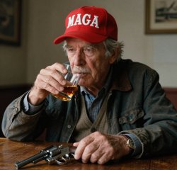 Old Elderly Man MAGA liquor booze gun pistol alcoholism Meme Template