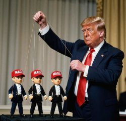 Donald Trump puppet master marionettes strings MAGA Meme Template