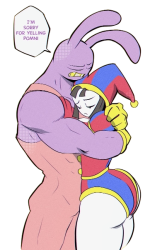 Sad Jax hug Sad Pomni Meme Template