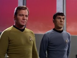 Kirk and Spock from "The Cloud Minders" Meme Template