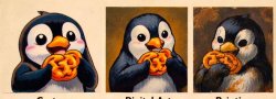 Penguin eats jalebi Meme Template
