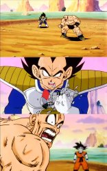 Vegeta! What does the scouter say about his power level? Meme Template