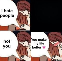 I hate people, not you Meme Template