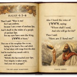Isaiah 6:5–8 using YHWH Bible Meme Template