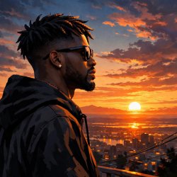 Cool black guy looking into horizon Meme Template