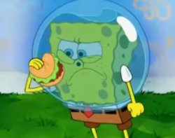 SpongeBob sniffing Krabby Patty Meme Template