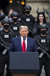 Donald Trump Satan ICE  guns Meme Template