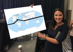 AOC south of the Equator Meme Template