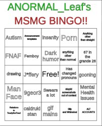 ANORMAL_Leaf's msmg bingo Meme Template