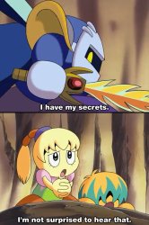 Tiff is not surprised to hear that Meta Knight has secrets Meme Template