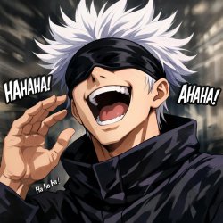 Gojo laughing Meme Template