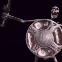 Skeleton With Shield Meme Template