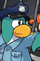 Club Penguin Cop Smug Meme Template