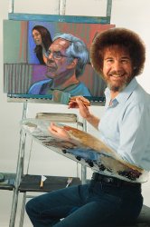 Bob Ross painting Jeffrey Epstein Meme Template