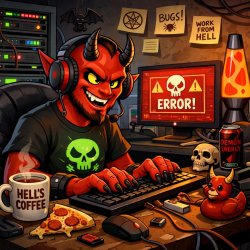 Demon working in IT Meme Template