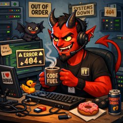 A Demon working in IT Meme Template