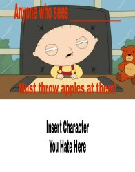 Stewie Orders to Throw Apples at Who? Meme Template