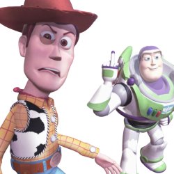 Buzz Lightyear gives Woody The Middle Finger Meme Template