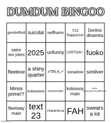 bingo of dumness Meme Template