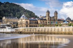 La Concha Beach, San Sebastian, Basque Country, Spain Meme Template