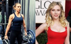 scarlett johansson before after muscle body Meme Template