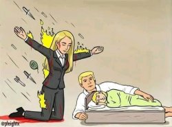 Pam Bondi protector of Donald Trump Meme Template