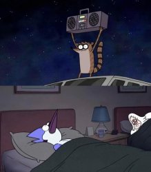 Rigby boombox Meme Template