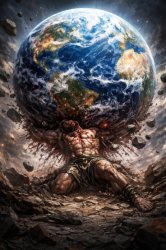 Atlas Crushed by the Earth Meme Template