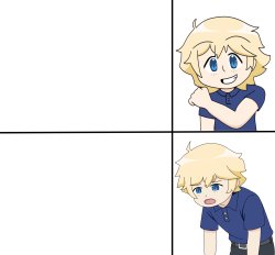 FloppyFish - Excited VS Tired Meme Template