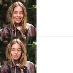 Sydney Sweeney Smiling then Superior Meme Template