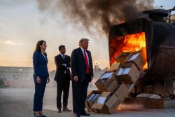 Donald Trump burning the Epstein Files Meme Template