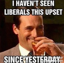 I haven't seen liberals this upset since yesterday Meme Template