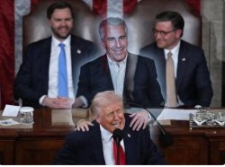 Donald Trump and Jeffrey Epstein present the State of the Union Meme Template